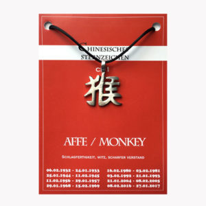 Anhänger Chinesische Sternzeichen (große Karte) ab € 3,-/Stück VE=3/Set - Affe VE=3