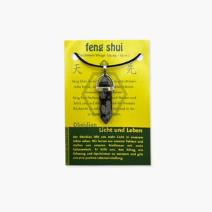 Feng Shui - Anhänger kleine Karte - Schneeflocken Obsidian - Waage VE=3
