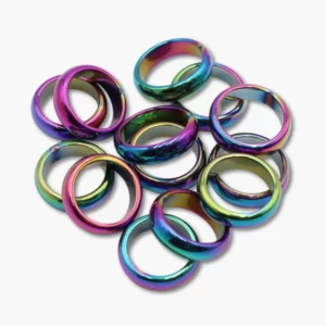 Ringe Hämatit & Hämatin multicolor - Regenbogenringe 6mm glatt VE=20