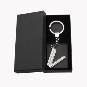 Schlüsselanhänger Buchstaben Strass in Geschenkbox - 