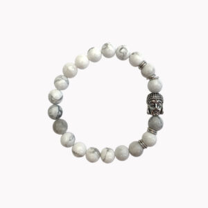 Armband 8mm Buddha - 1108 Howlith weiß Armband 8mm Buddha silber VE=3