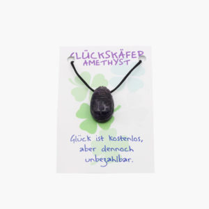 Glückskäfer-Anhänger auf kleiner Karte, VE=3/ Sorte oder im Set - 44722-03 Glückskäfer Kleine Karte Amethyst VE=3