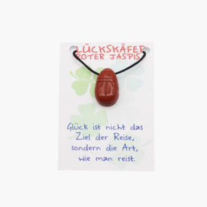 Glückskäfer-Anhänger auf kleiner Karte, VE=3/ Sorte oder im Set - 44722-07 Glückskäfer Kleine Karte Roter Jaspis VE=3