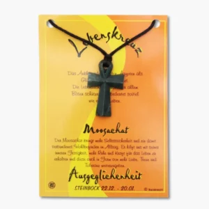 Lebenskreuz auf großer Karte - 113 Moosachat VE=3