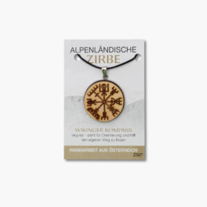 Alpenländischer Zirbenschmuck - 414-07 Anhänger Zirbe Wikinger Kompass VE=3