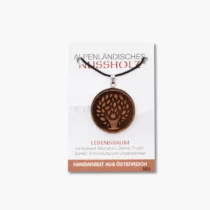 Alpenländischer Schmuck aus Nussholz - 416-01 Anhänger Nuss Lebensbaum VE=3