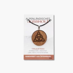 Alpenländischer Schmuck aus Nussholz - 416-06 Anhänger Nuss Triquetras VE=3