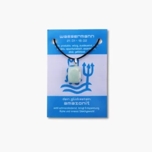 Dein persönlicher Glücksstein - Sternzeichen bunt (Anhänger Trommelstein) - Amazonit - Wassermann VE=3