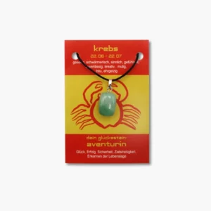 Dein persönlicher Glücksstein - Sternzeichen bunt (Anhänger Trommelstein) - Aventurin - Krebs VE=3