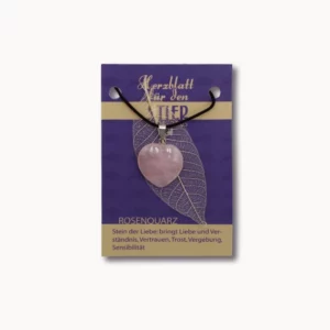 Herzblatt auf kleiner Karte - Rosenquarz - Stier VE=3