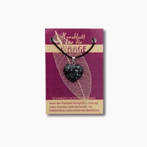 Herzblatt auf kleiner Karte - Schneeflocken Obsidian - Waage VE=3