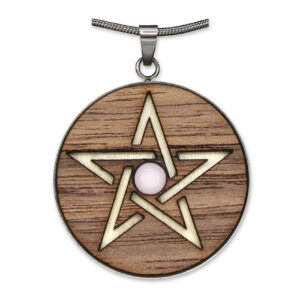 Waldzeichen mit Edelsteinen - 7139 Pentagramm mit Rosenquarz VE=2